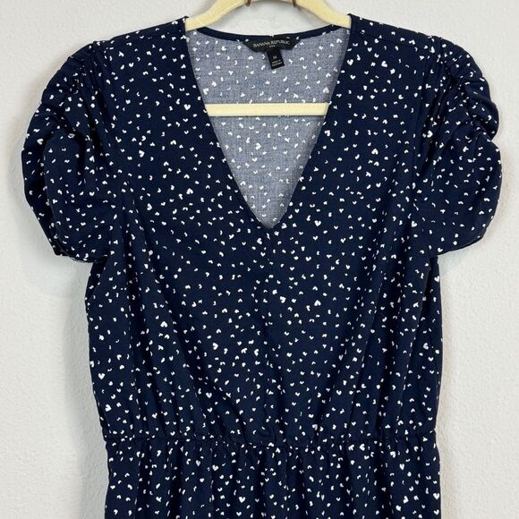 Banana Republic Factory Navy Heart Dress M - Picture 2 of 9